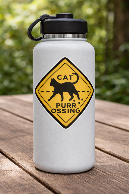 Cat Purr-ossing Sticker